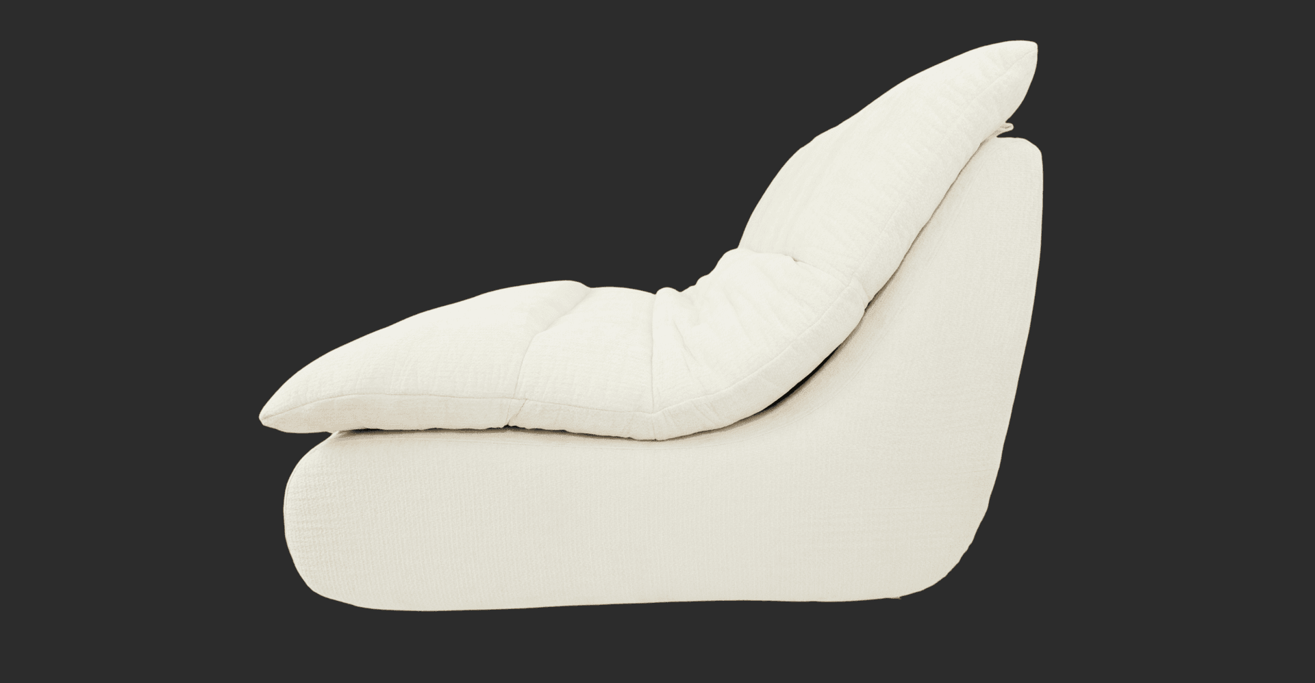 The Joey White - Texture detail - Compressed sofa that fits in your car
