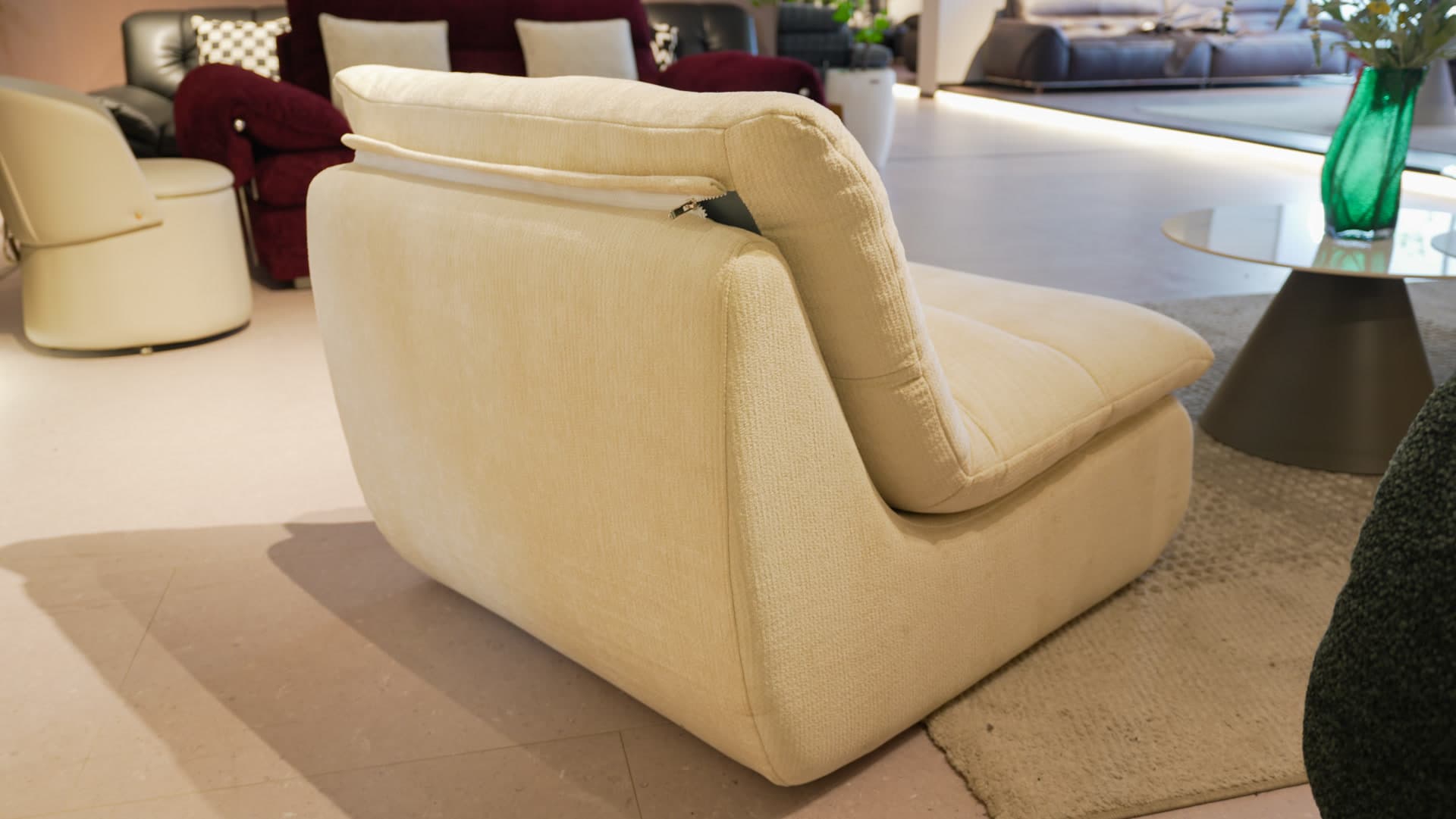 The Joey White - Side view - Compressed sofa that fits in your car