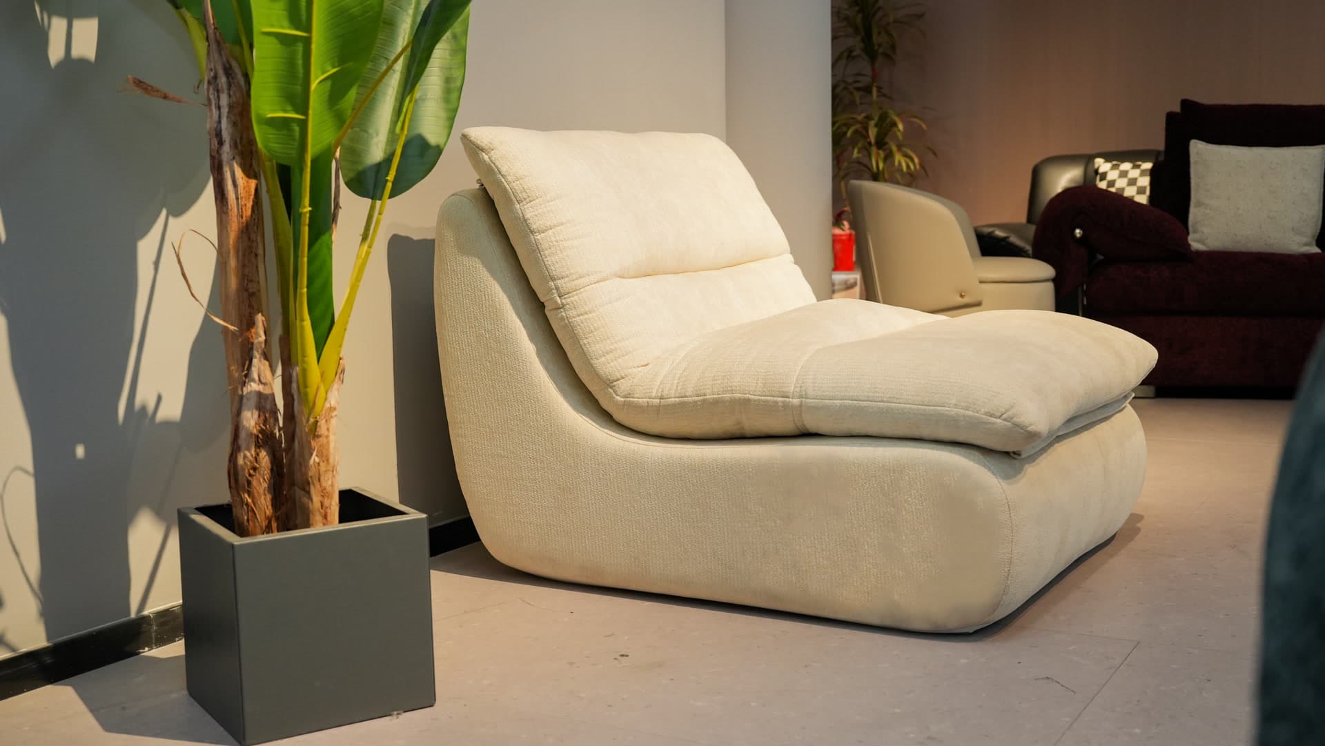 The Joey White - Back view - Compressed sofa that fits in your car