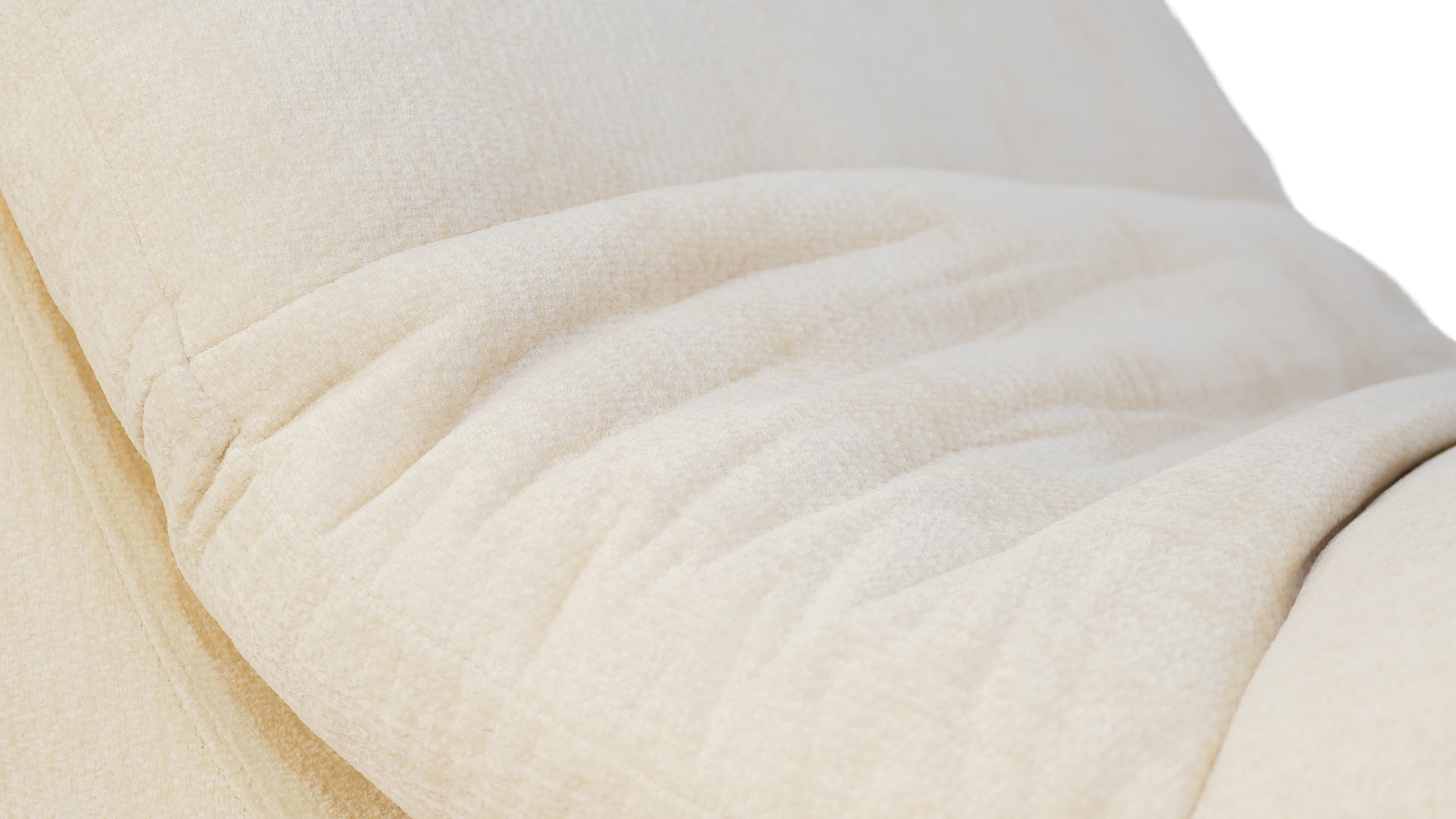 The Joey White - Close-up - Compressed sofa that fits in your car